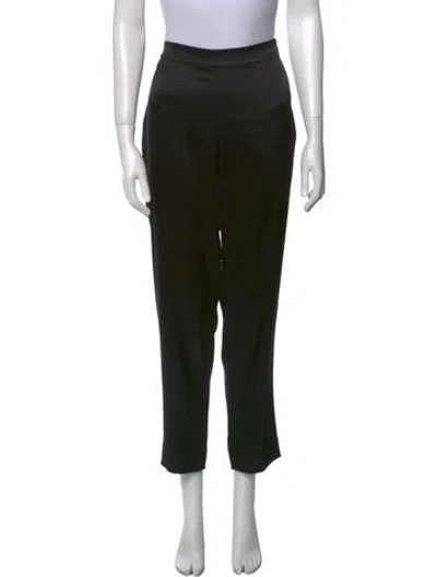 Pre-owned St John Satin Straight Leg Pants In Black
