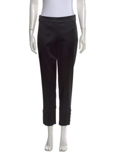 Pre-owned St John Satin Straight Leg Pants In Black