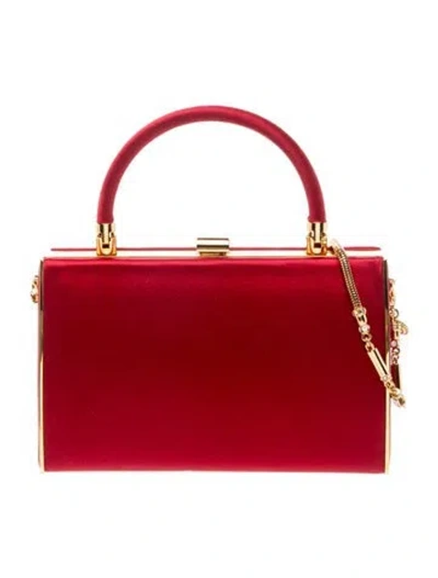 Pre-owned St John Satin Top Handle Bag In Red