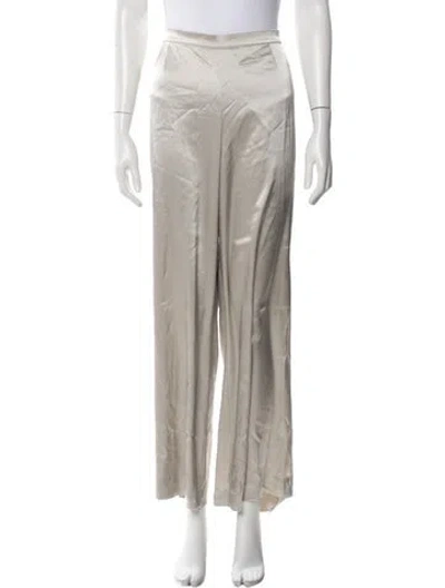 Pre-owned St John Satin Wide Leg Pants In Neutral