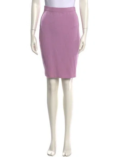 Pre-owned St John Scalloped Accent Knee-length Skirt In Purple