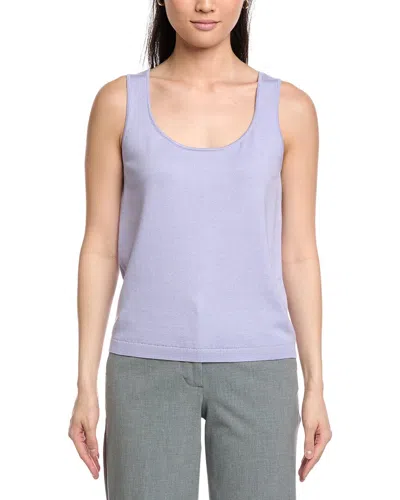 St John St. John Scoop Neck Cashmere-blend Tank In Blue