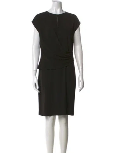 Pre-owned St John Scoop Neck Knee-length Dress In Black