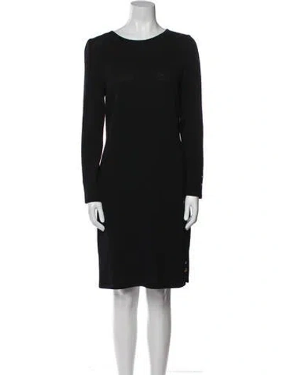 Pre-owned St John Scoop Neck Knee-length Dress In Black