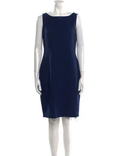 Pre-owned St John Scoop Neck Knee-length Dress In Blue
