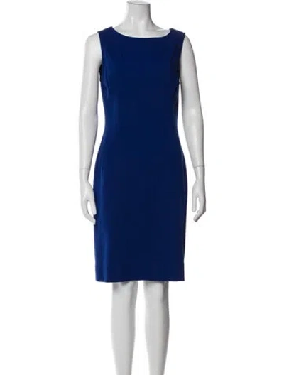 Pre-owned St John Scoop Neck Knee-length Dress In Blue