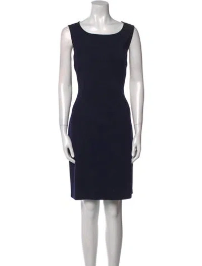 Pre-owned St John Scoop Neck Knee-length Dress In Blue