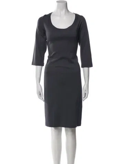 Pre-owned St John Scoop Neck Knee-length Dress In Blue