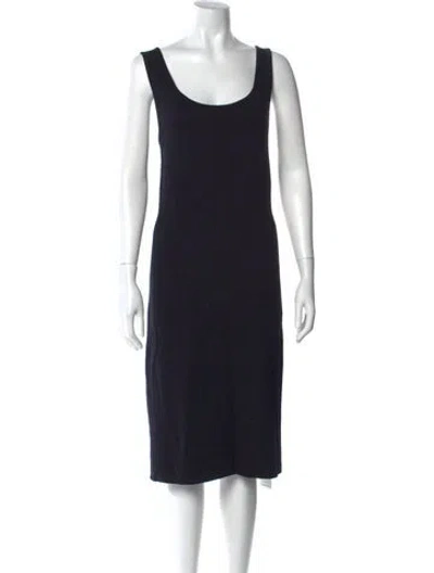 Pre-owned St John Scoop Neck Knee-length Dress In Blue