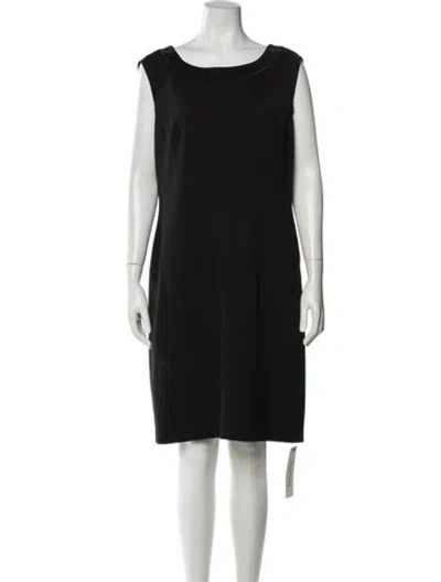 Pre-owned St John Scoop Neck Knee-length Dress In Blue