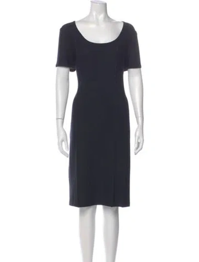 Pre-owned St John Scoop Neck Knee-length Dress In Blue