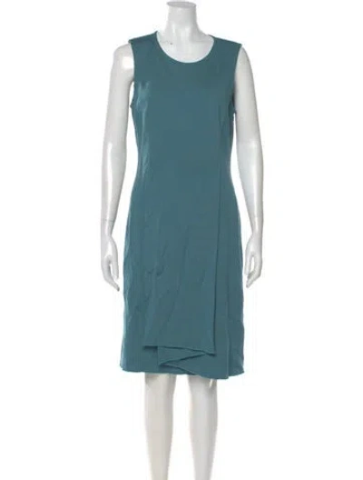 Pre-owned St John Scoop Neck Knee-length Dress In Blue