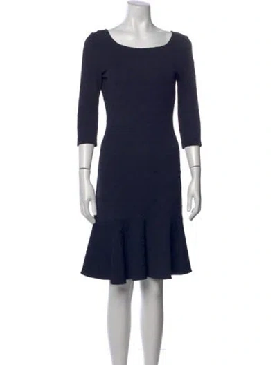 Pre-owned St John Scoop Neck Knee-length Dress In Blue
