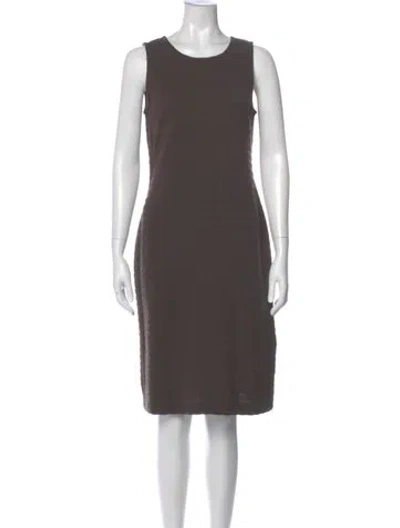 Pre-owned St John Scoop Neck Knee-length Dress In Gray