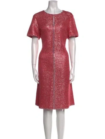 Pre-owned St John Scoop Neck Knee-length Dress In Multi