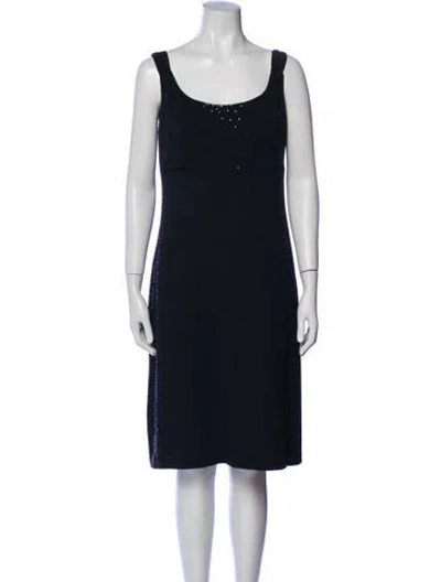 Pre-owned St John Scoop Neck Knee-length Dress In Multi