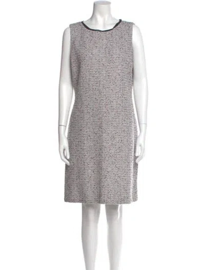 Pre-owned St John Scoop Neck Knee-length Dress In Multi