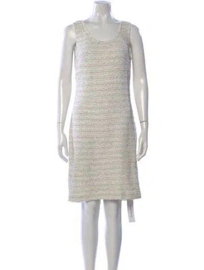 Pre-owned St John Scoop Neck Knee-length Dress In Neutral