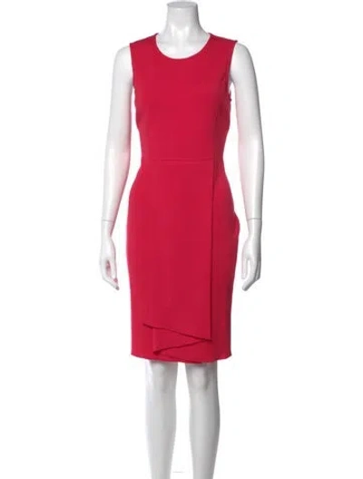Pre-owned St John Scoop Neck Knee-length Dress In Pink