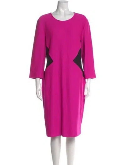 Pre-owned St John Scoop Neck Knee-length Dress In Pink