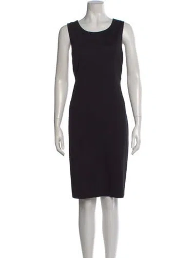 Pre-owned St John Scoop Neck Knee-length Dress W/ Tags In Black
