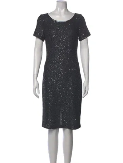 Pre-owned St John Scoop Neck Knee-length Dress W/ Tags In Blue