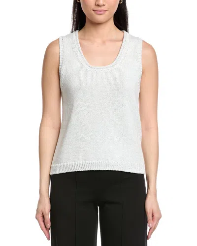 St John Scoop Neck Knit Tank In White