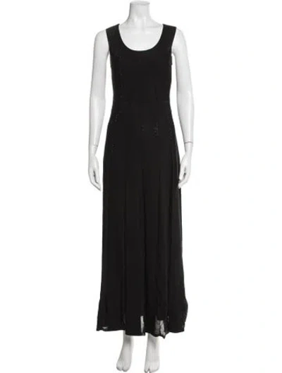 Pre-owned St John Scoop Neck Long Dress In Blue