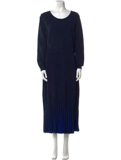 Pre-owned St John Scoop Neck Long Dress In Neutral