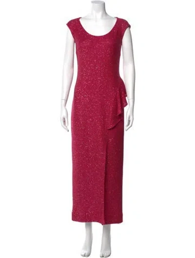 Pre-owned St John Scoop Neck Long Dress In Pink