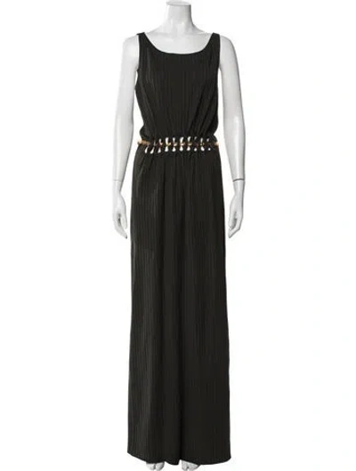 Pre-owned St John Scoop Neck Long Dress W/ Tags In Green