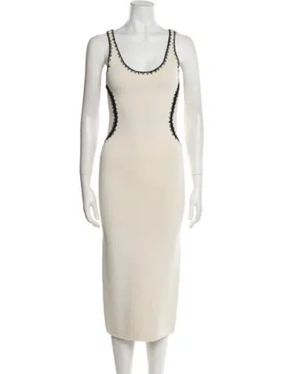 Pre-owned St John Scoop Neck Long Dress W/ Tags In Neutral