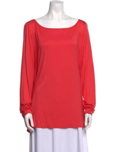 Pre-owned St John Scoop Neck Long Sleeve Blouse W/ Tags In Pink