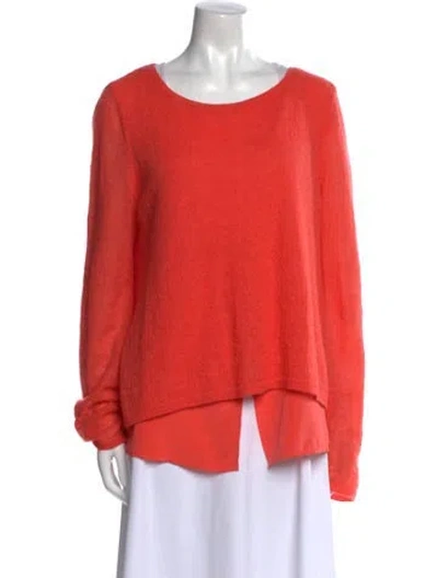 Pre-owned St John Scoop Neck Long Sleeve Sweatshirt In Orange