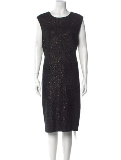 Pre-owned St John Scoop Neck Midi Length Dress