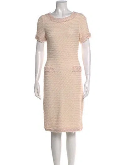 Pre-owned St John Scoop Neck Midi Length Dress