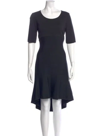 Pre-owned St John Scoop Neck Midi Length Dress In Blue