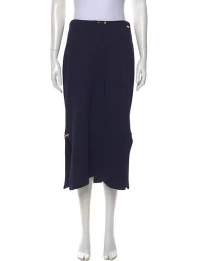 Pre-owned St John Scoop Neck Midi Length Dress In Blue
