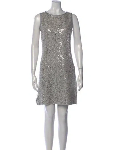 Pre-owned St John Scoop Neck Mini Dress