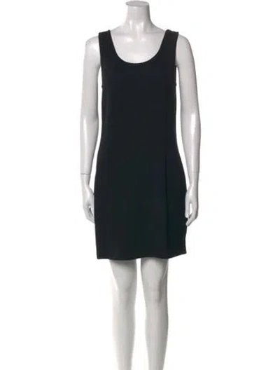 Pre-owned St John Scoop Neck Mini Dress In Black