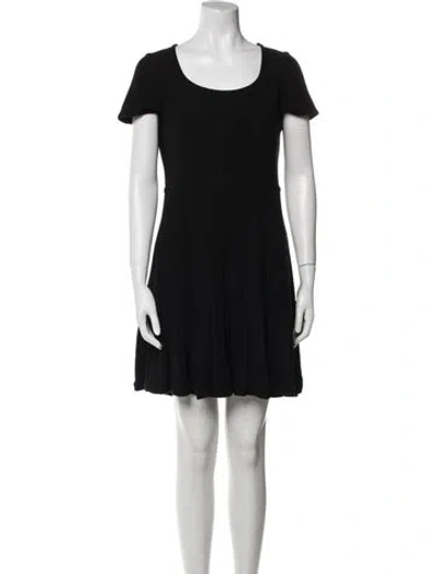Pre-owned St John Scoop Neck Mini Dress In Black