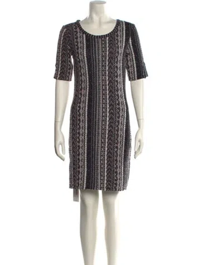 Pre-owned St John Scoop Neck Mini Dress In Black