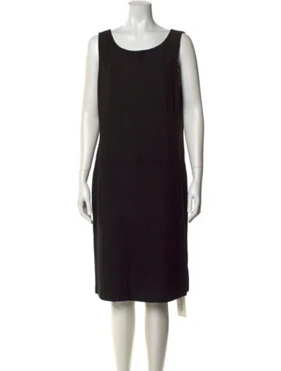 Pre-owned St John Scoop Neck Mini Dress In Blue