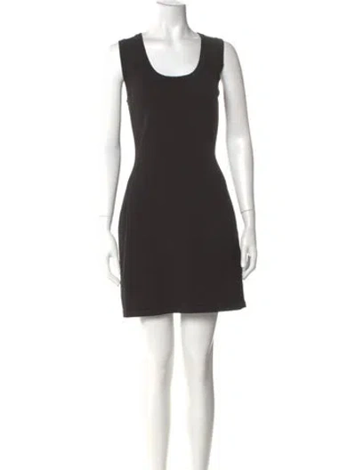 Pre-owned St John Scoop Neck Mini Dress In Gray