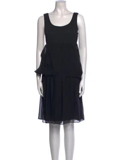 Pre-owned St John Scoop Neck Mini Dress In Multi