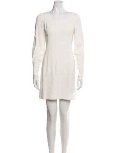 Pre-owned St John Scoop Neck Mini Dress In Neutral