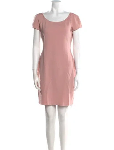 Pre-owned St John Scoop Neck Mini Dress In Pink