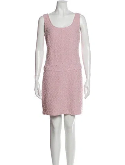 Pre-owned St John Scoop Neck Mini Dress In Purple