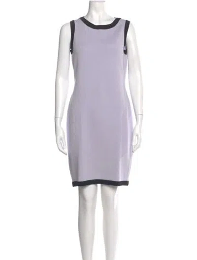 Pre-owned St John Scoop Neck Mini Dress In Purple