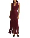 St John Scoop-neck Open-knit Maxi Dress In Midnight/geranium
